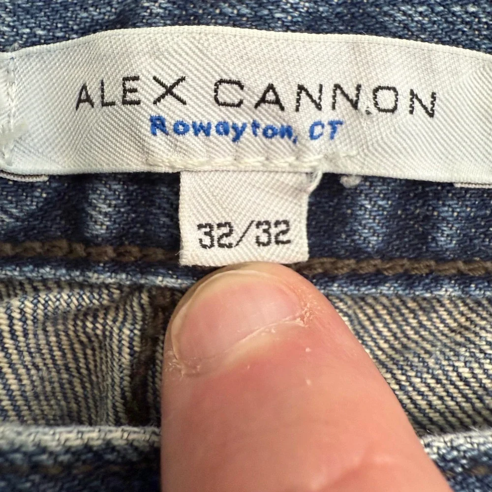 Alex‎ Cannon Mens Jeans Blue Wash Denim Straight Leg Size 32x32